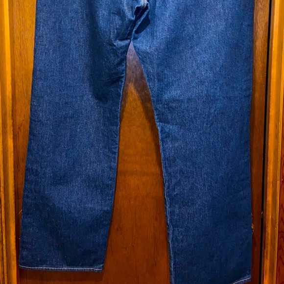 Levis 501 Mens Dark Wash Button Fly Denim Jeans - Picture 3 of 7